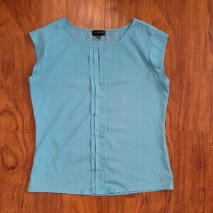 The Limited Women's Sleeveless Light Blue Pleated Tank Top, Size Small